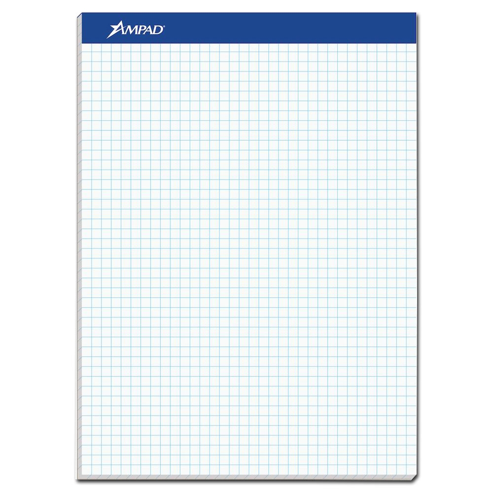 Ampad 20 210 Graph Pads 4 X 4 Quad Ruled 8 1 2 X 11 3 4 100 