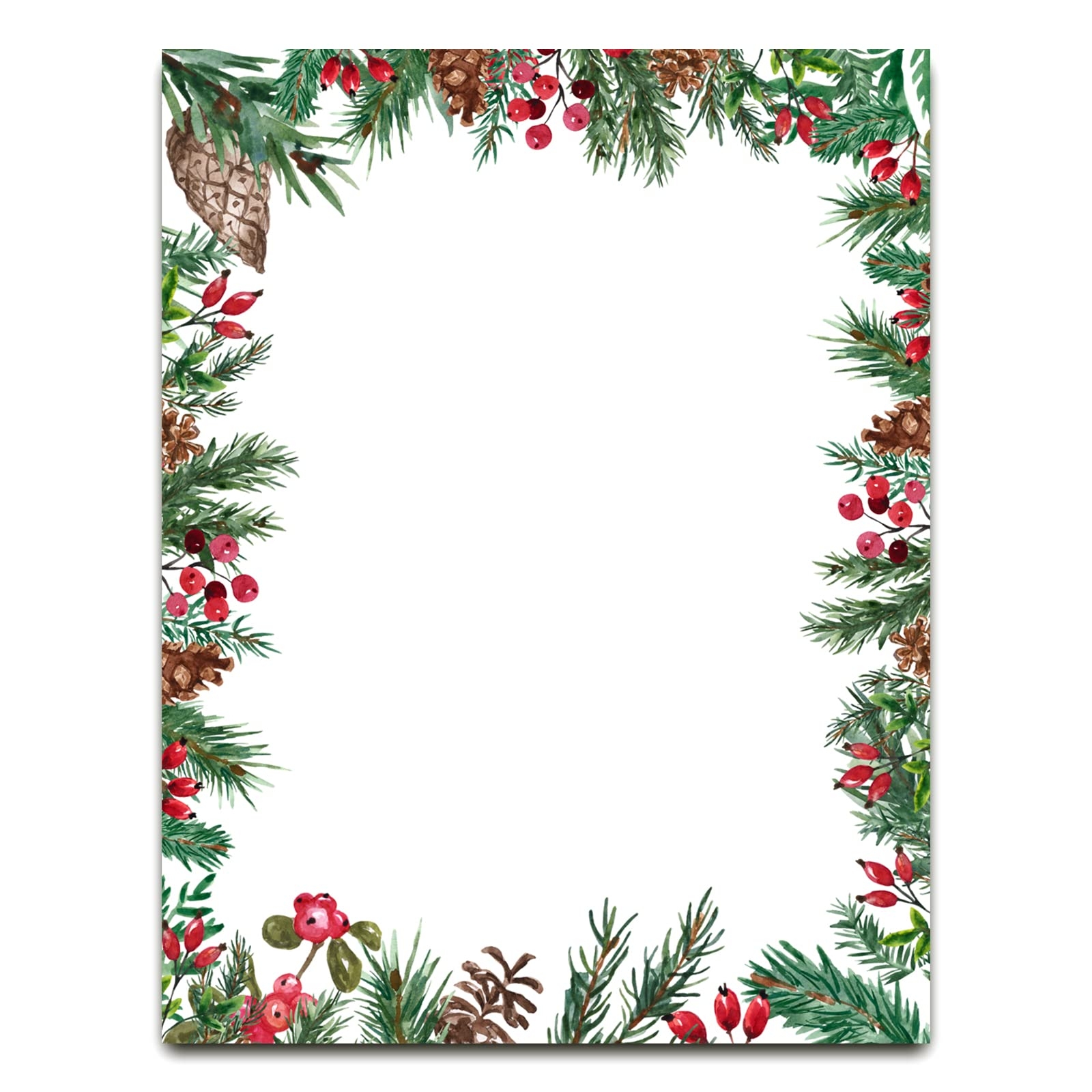 AnyDesign 80 Sheets Christmas Writing Paper Christmas Pine Cones 