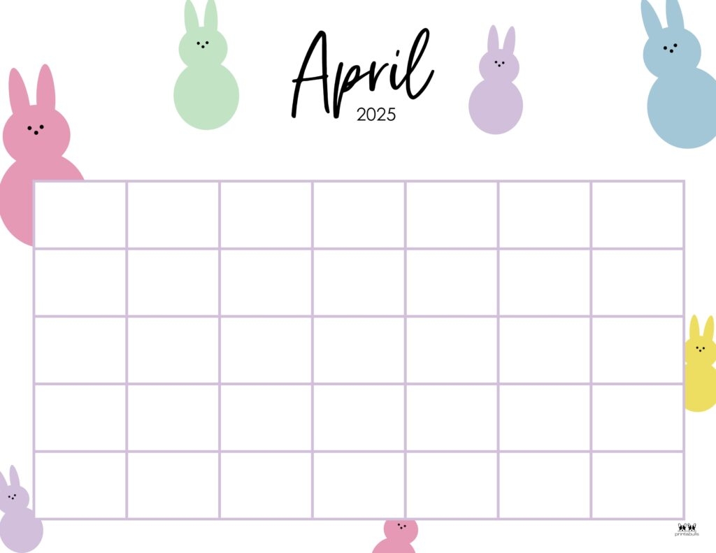 April 2025 Calendars 107 FREE Printables Printabulls