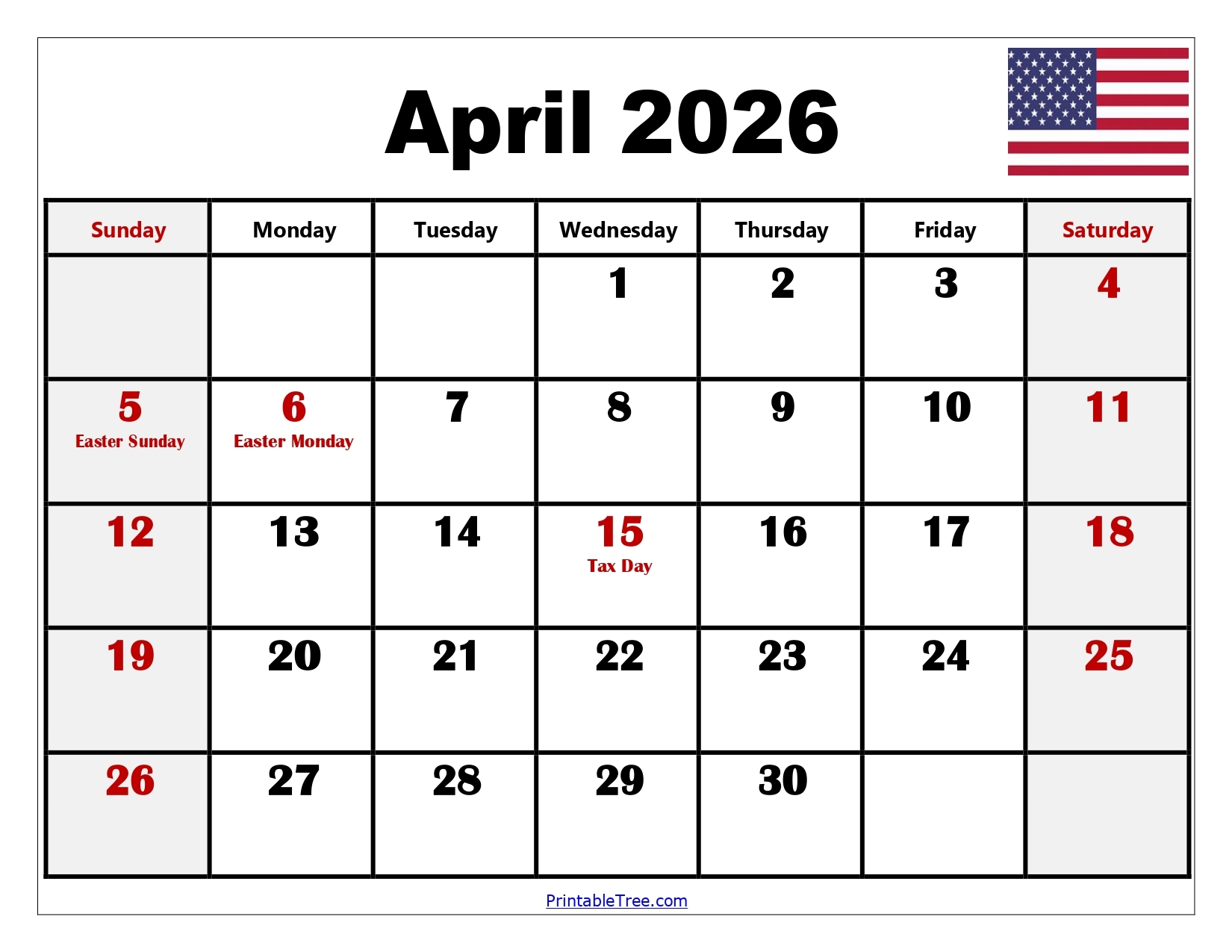 Free Printable Calendar 2026 With Holidays