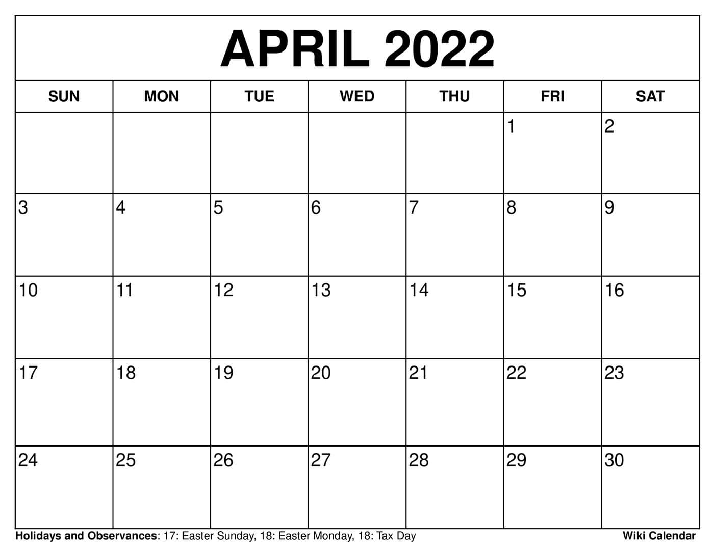 April 2026 Calendar Printable Templates amp More