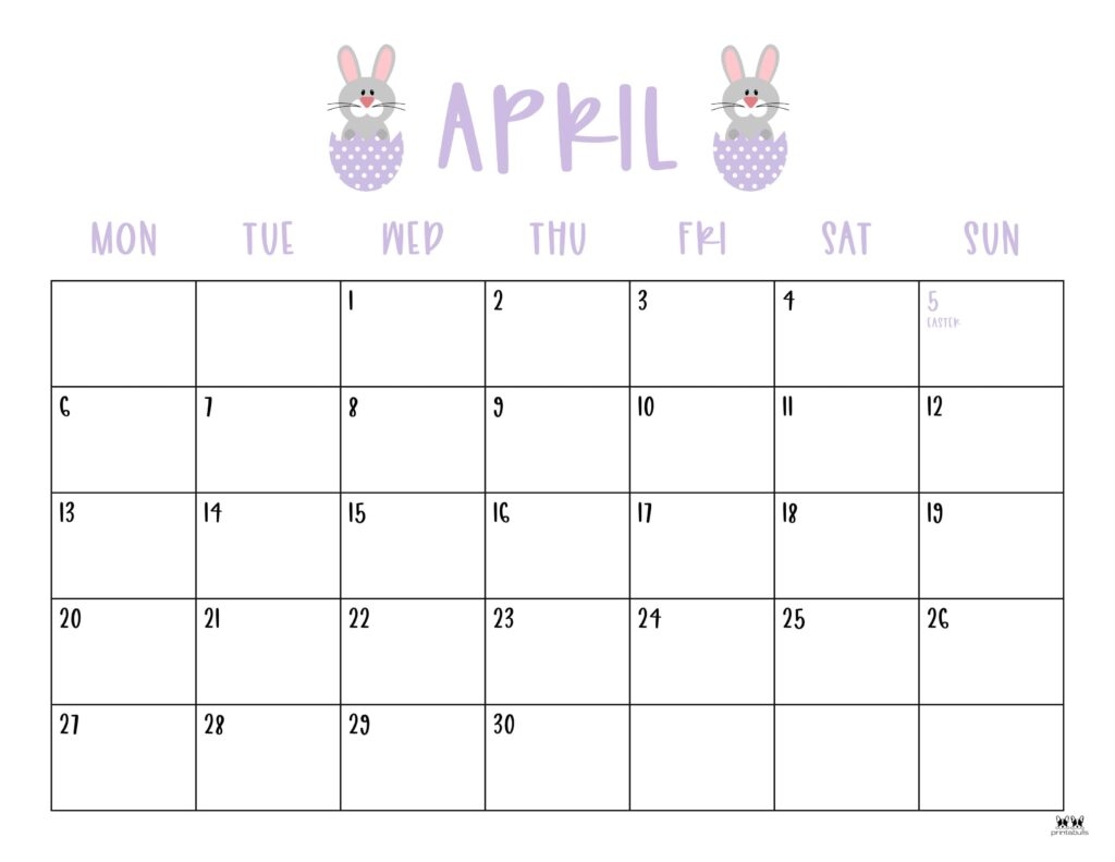April 2026 Calendars 150 FREE Printables Printabulls