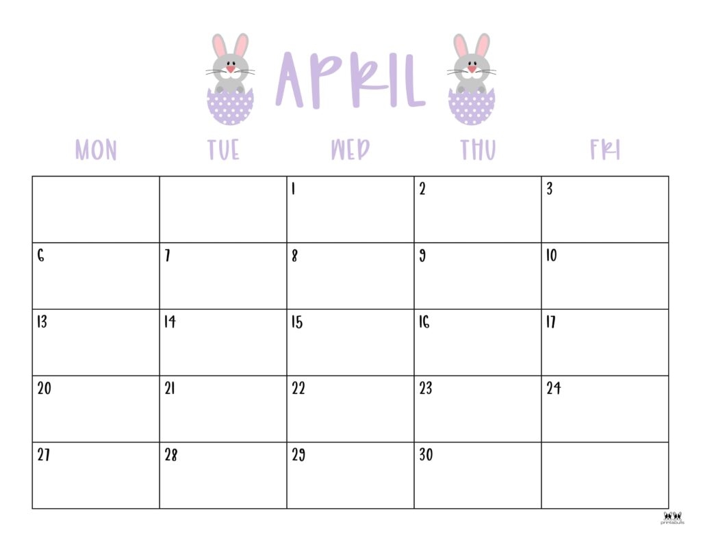 April 2026 Calendars 150 FREE Printables Printabulls