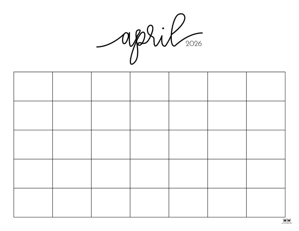April 2026 Calendars 150 FREE Printables Printabulls