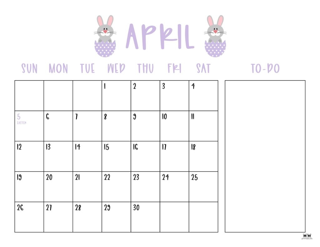 Blank Calendar April 2026