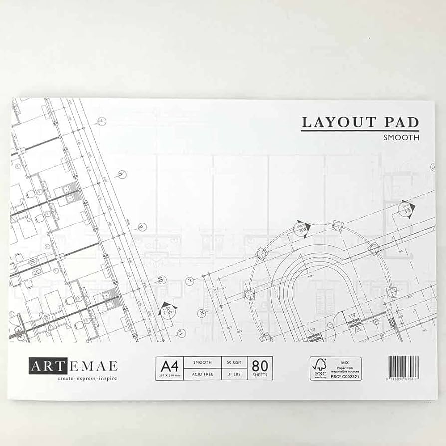 Artemae Artist Layout Paper A4 Pad 80 Sheets Ideal For Rough 