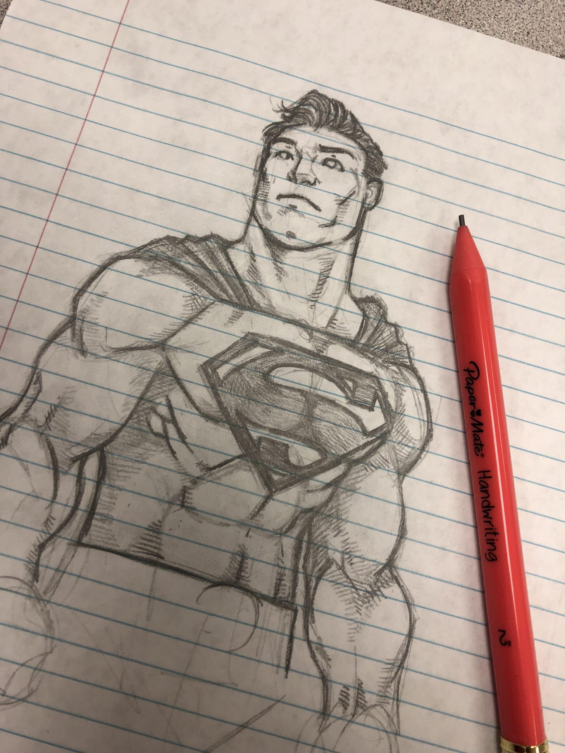 As Kids We All Start Drawing On Lined Notebook Paper With A 