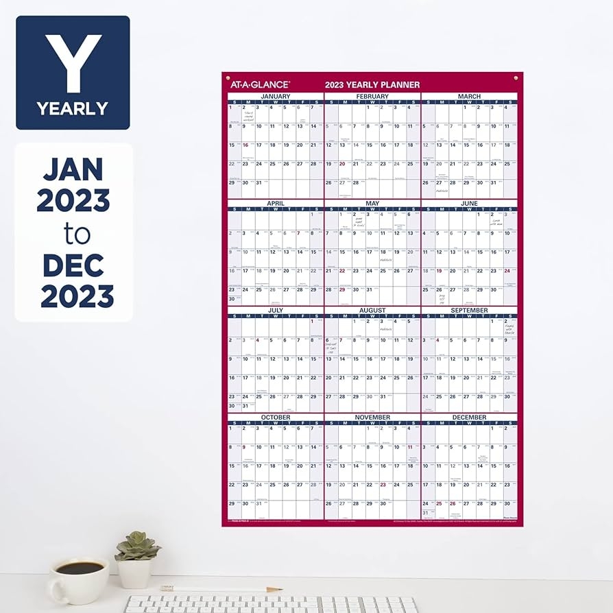 AT A GLANCE 2023 Calendar Erasable Dry Erase Wall Planner 36 X 24 