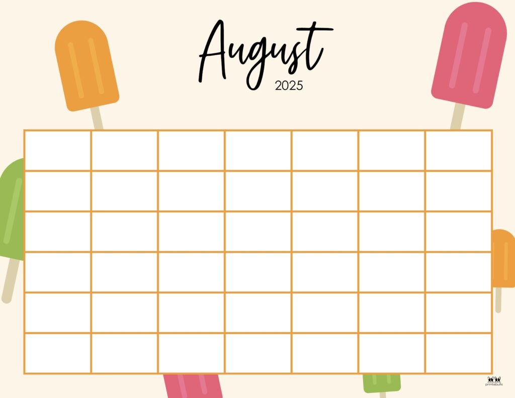August 2025 Calendars 107 FREE Printables Printabulls
