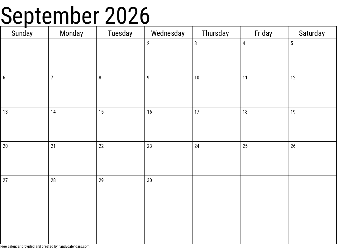 Basic 2026 Calendar Templates Handy Calendars