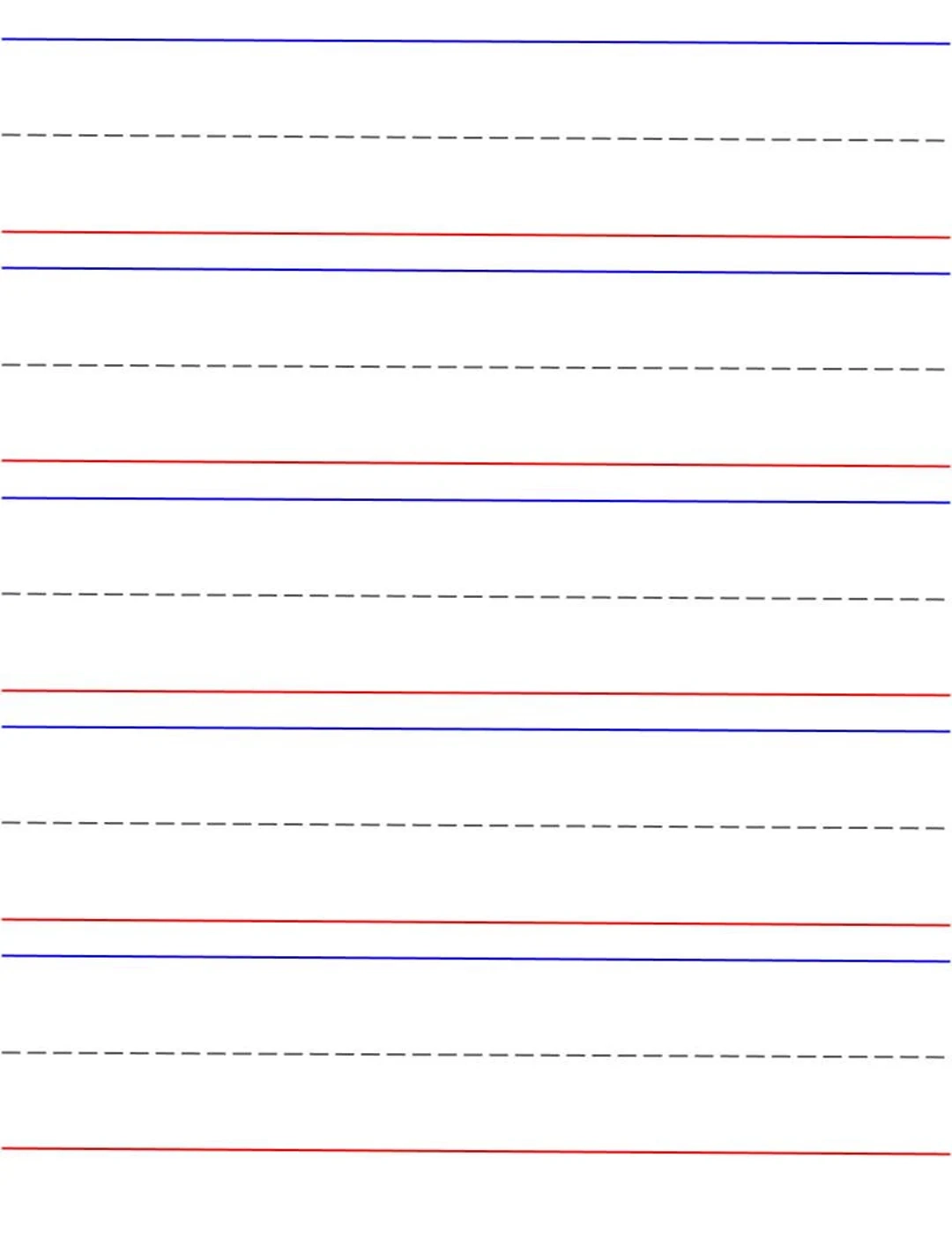 Beginner 2 Printable Lined Paper Red Bottom Blue Top Writing 
