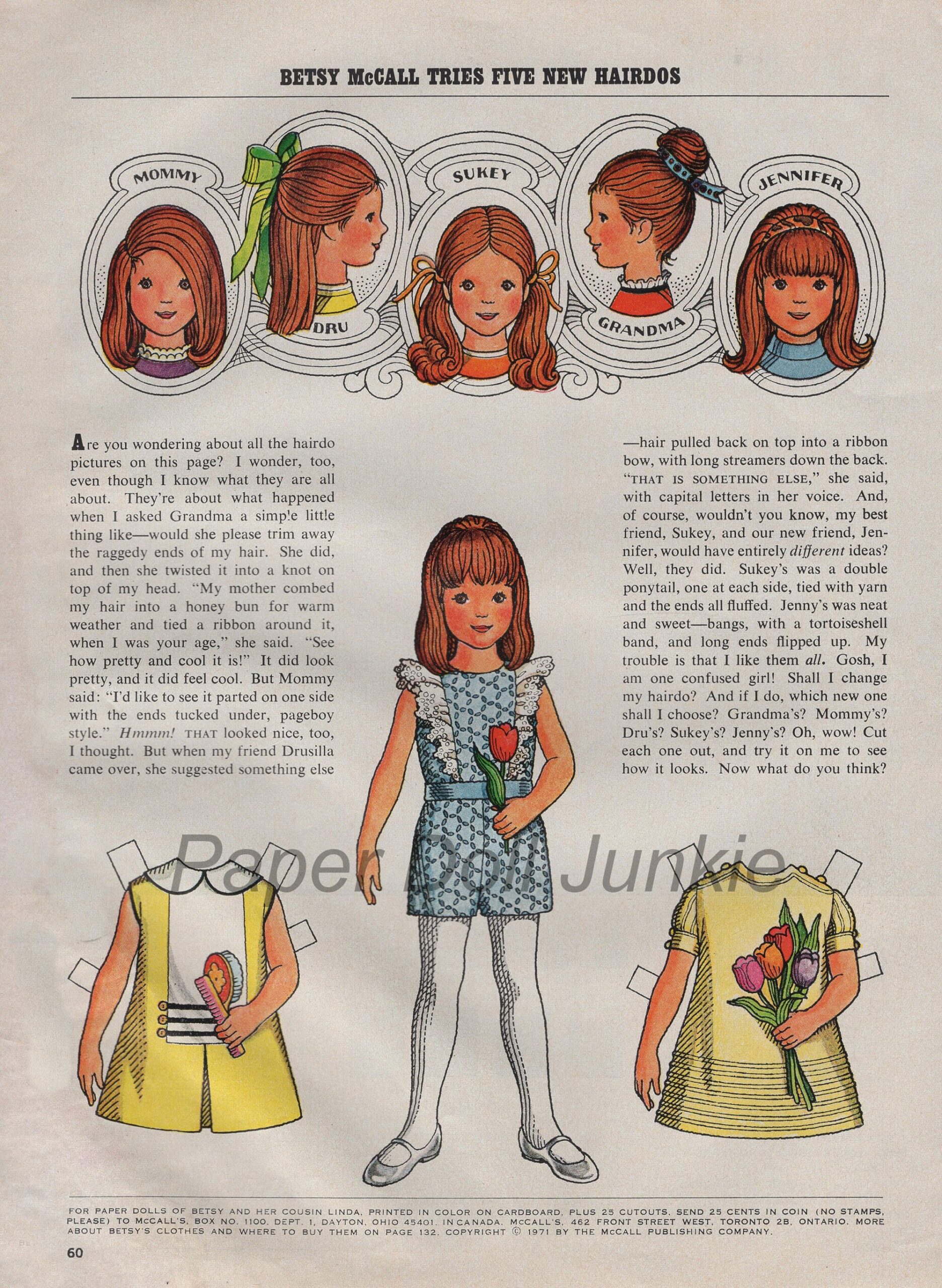 Betsy McCall Paper Dolls Sofort Download PDF Und JPEG Ausdrucke 