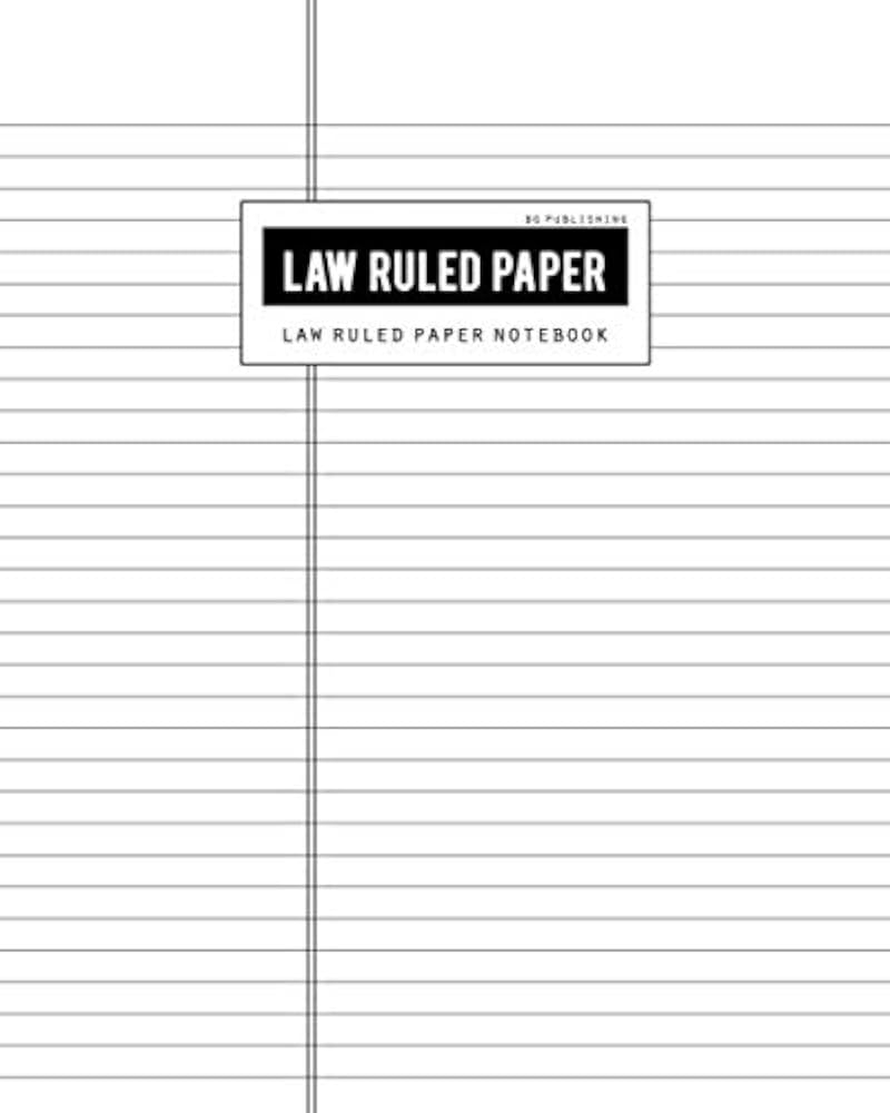 BG Publishing Law Ruled Paper Letter Black Lined Same Paper Notebook For Taking Notes Is School College Ruled Composition For Handwriting Wide Right 