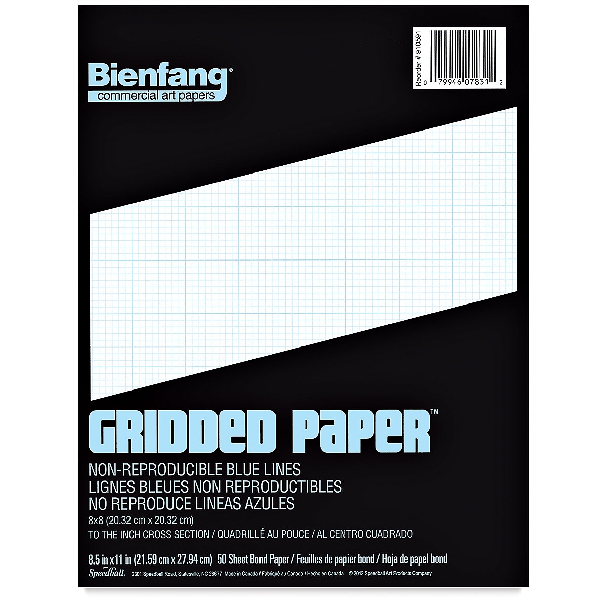 Bienfang Gridded Paper Pad 8 X 8 Grid 8 1 2 X 11 50 Sheets 
