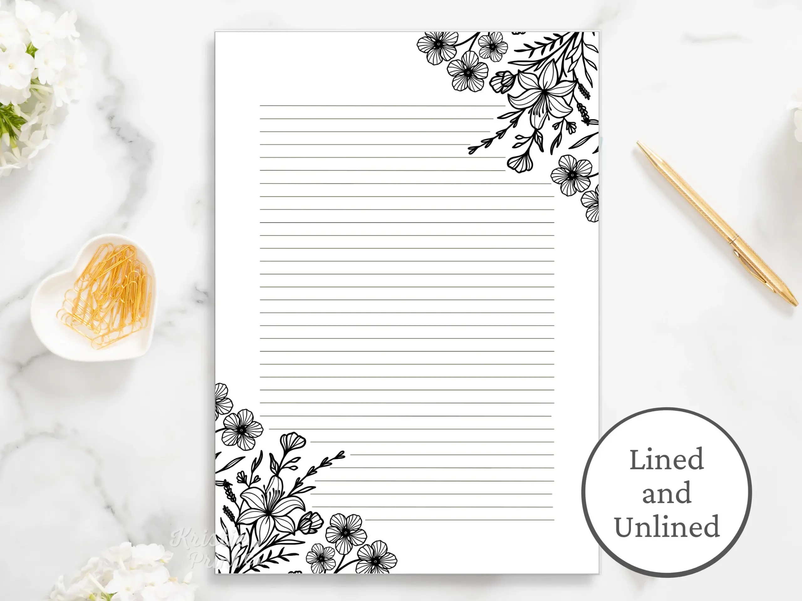 Patterned Lined Paper