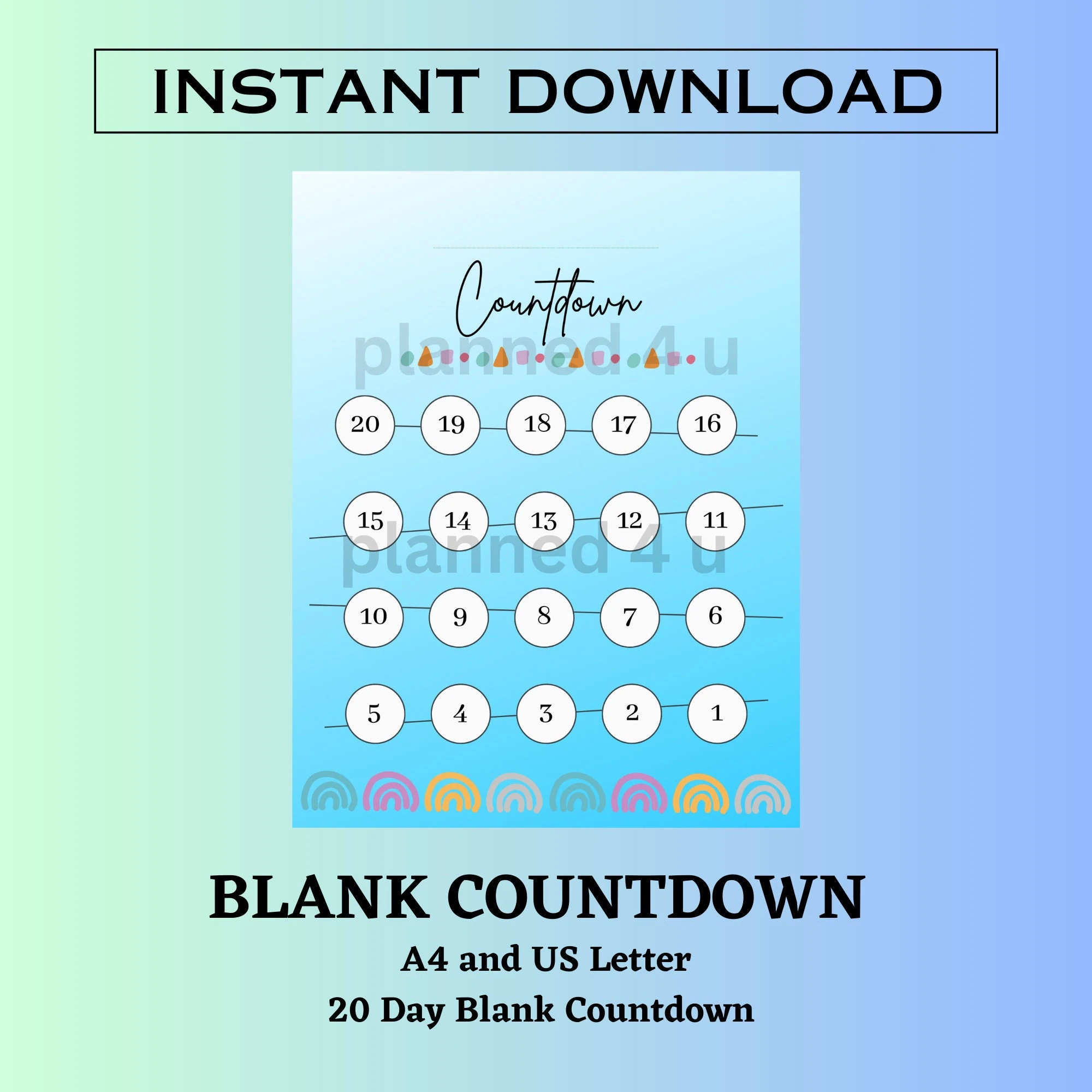 Blank Countdown Calendar Printable