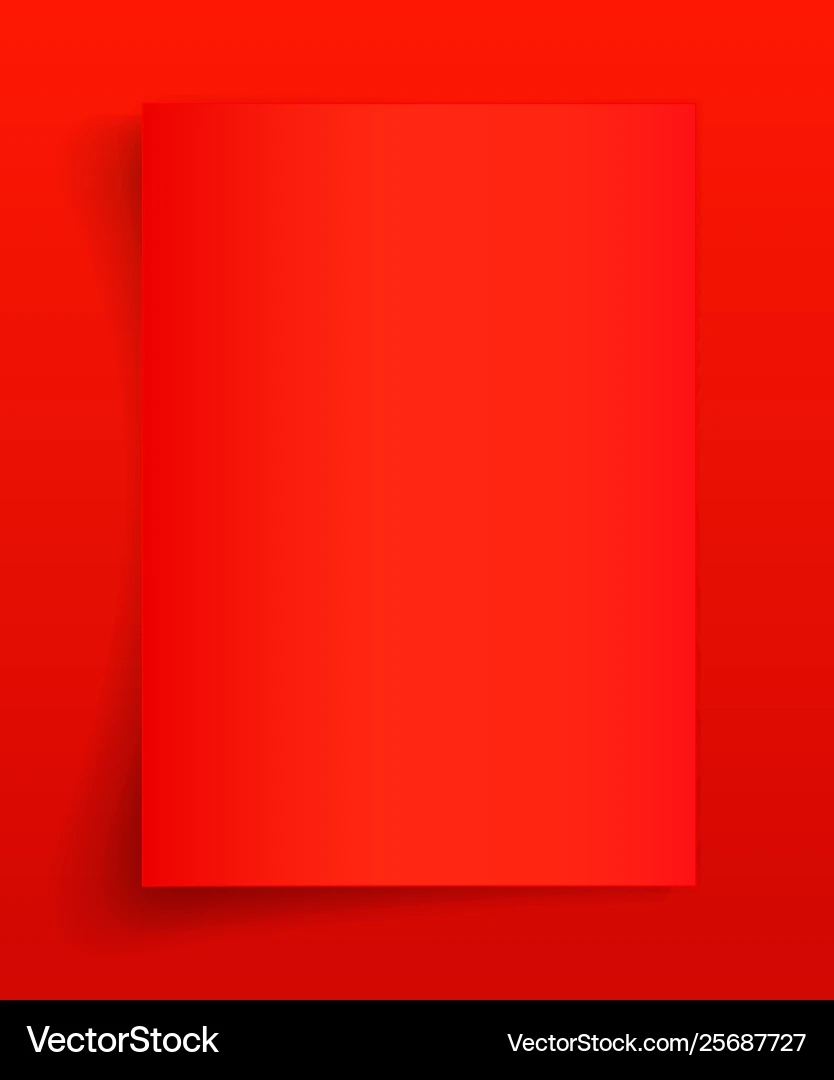 Blank A4 Sheet Red Paper With Shadow Template Royalty Free 