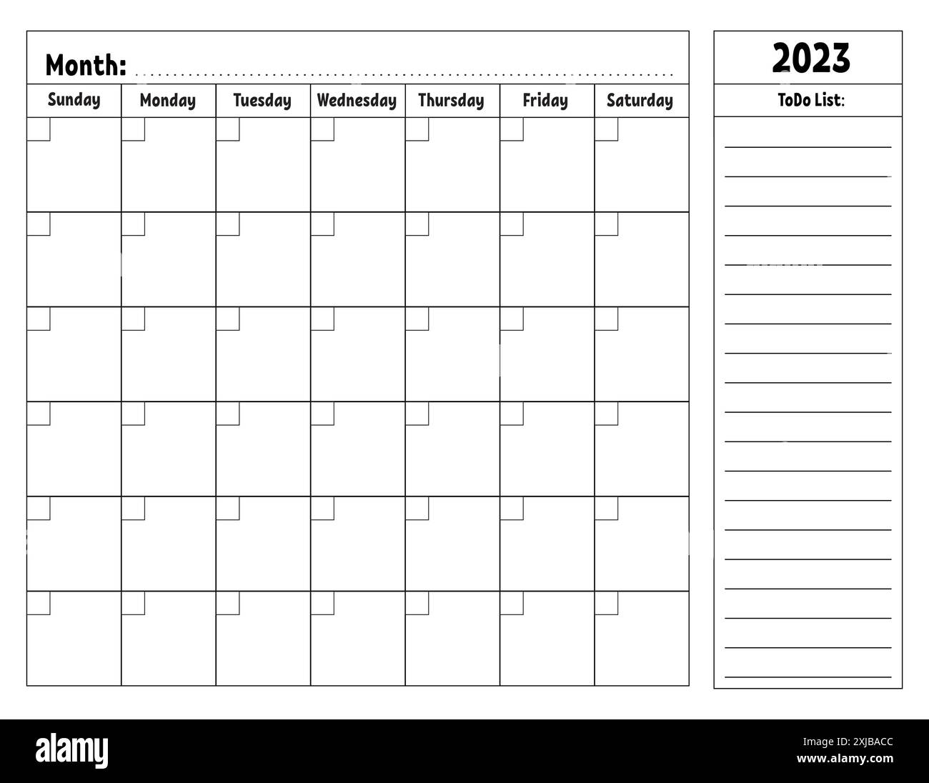 Blank Calendar Template For One Month Without Dates Colorful 