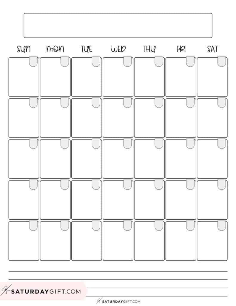 Blank Large Calendar Printable