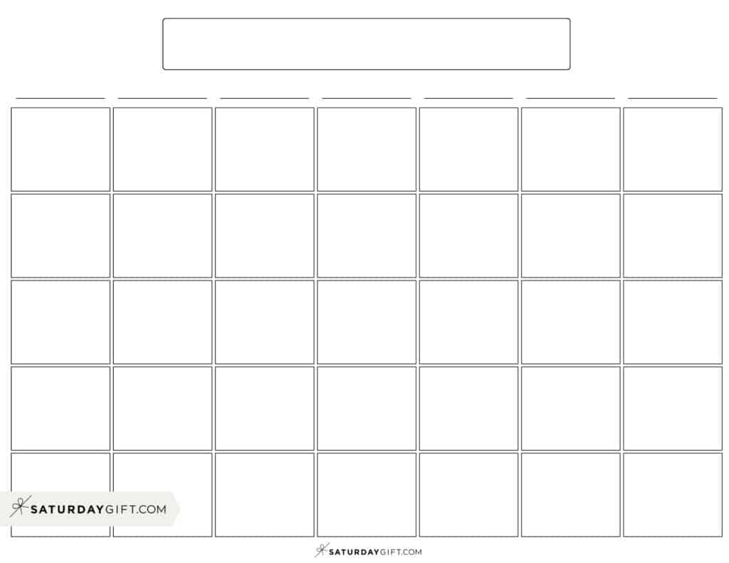 Blank Calendar Templates 29 Cute amp Free Printables SaturdayGift