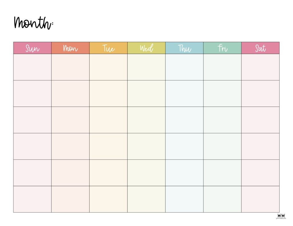 Blank Printable Calendar Page