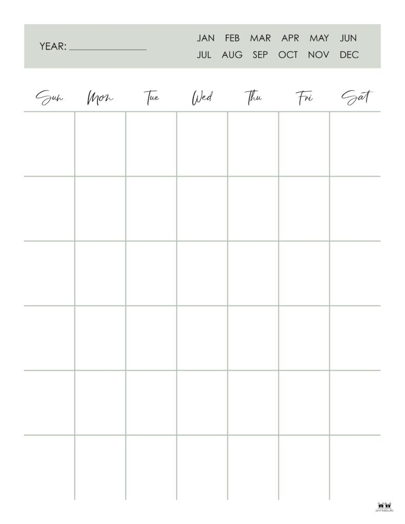 Free Printable Blank Calendar Pdf