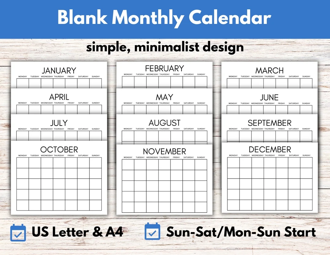 Printable Blank Monthly Calendar Onlineeditable