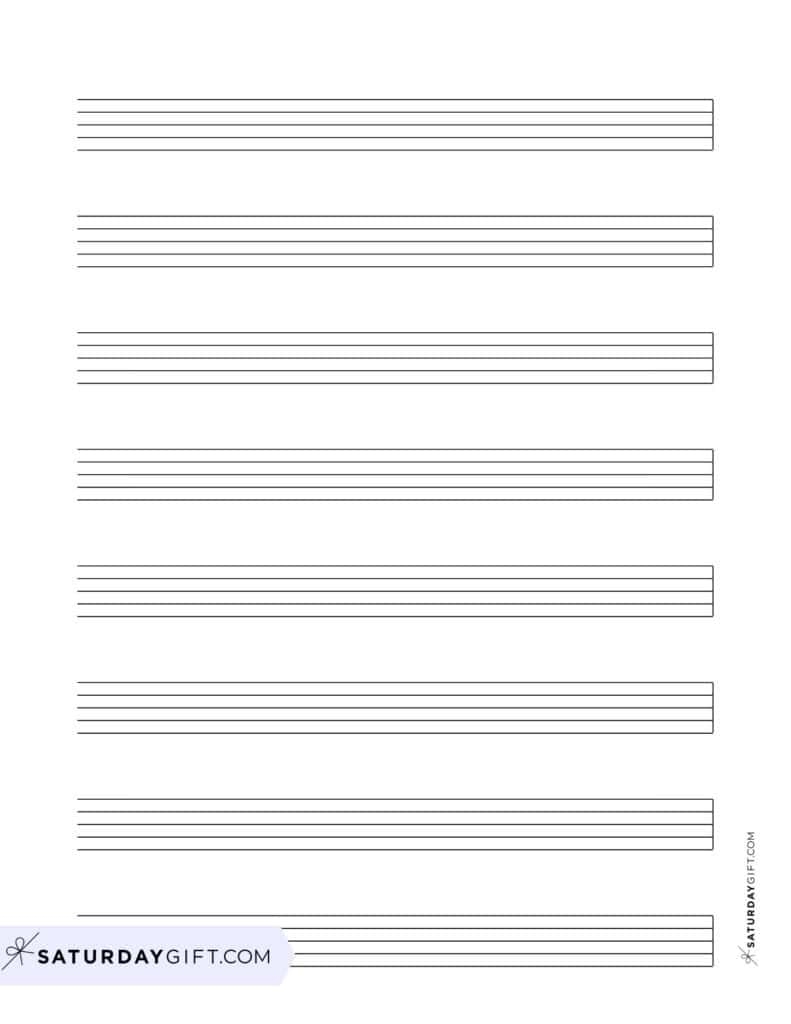 Blank Sheet Music 100 Free Printable Staff Paper Templates 