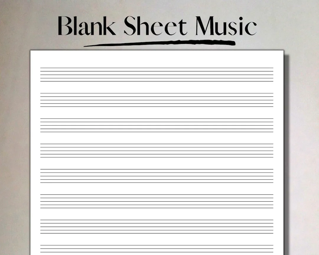 Blank Sheet Music 12 Stave Manuscript Paper printable PDF Etsy