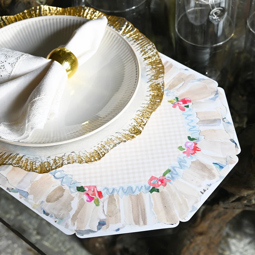 Blue amp Linen Paper Placemats TheMississippiGiftCompany