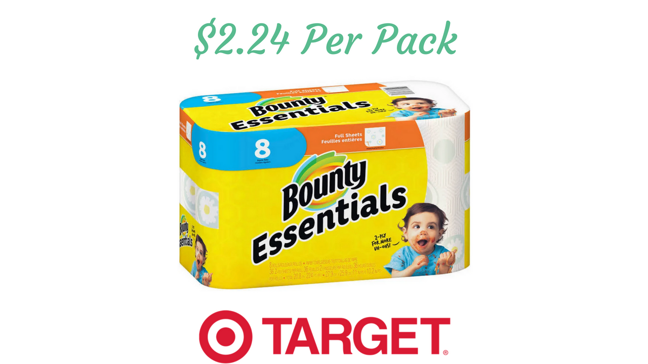 Bounty Coupon Essentials Paper Towels 2 24 Per Pack At Target 