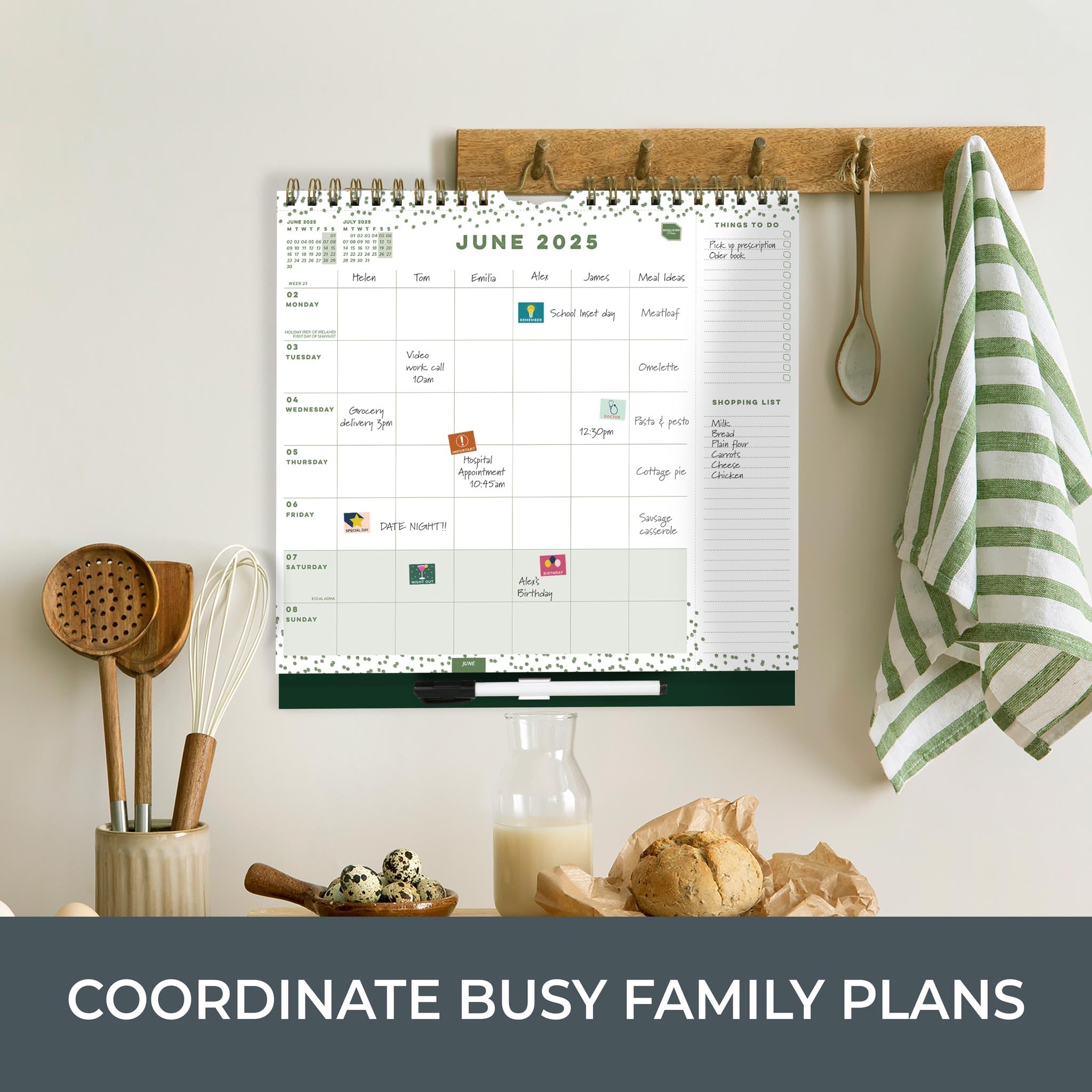 Boxclever Press Family Weekly Planner 2024 2025 Wall Calendar 
