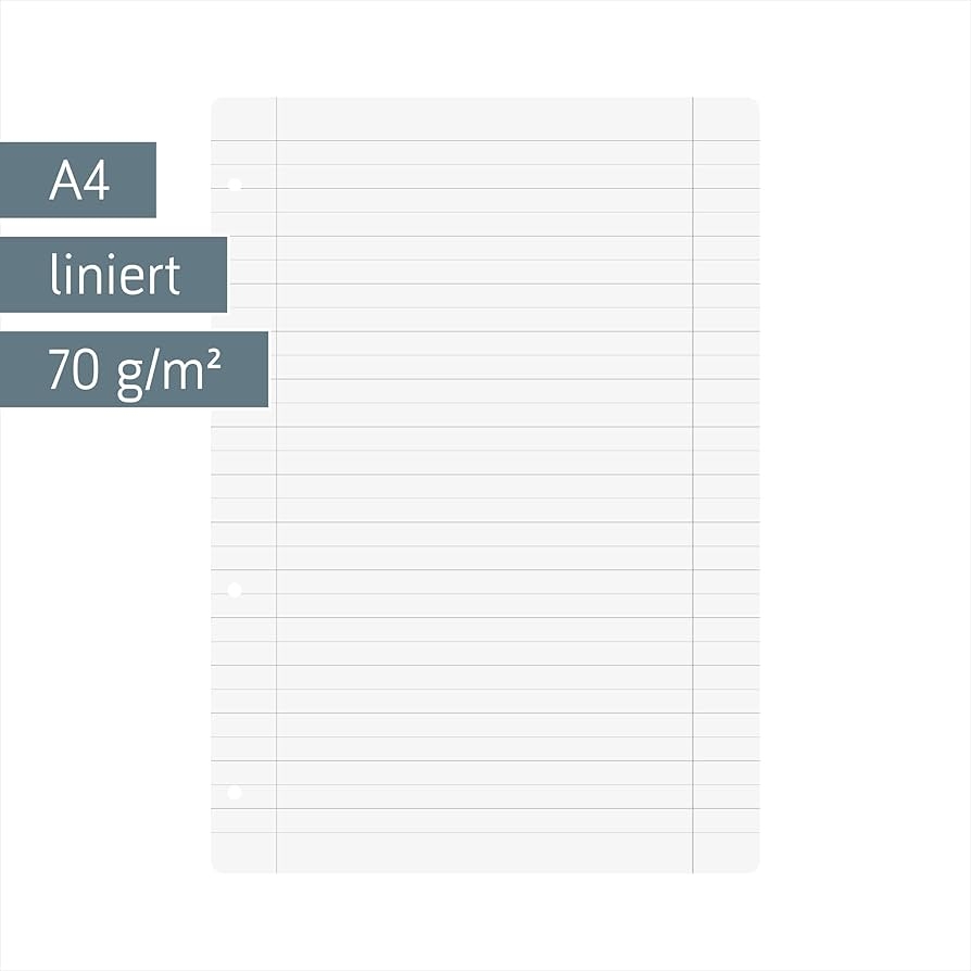 Brunnen Notepad Ruled Paper A4 70 G m Lined White With 4 Holes Amazon de Stationery amp Office Supplies