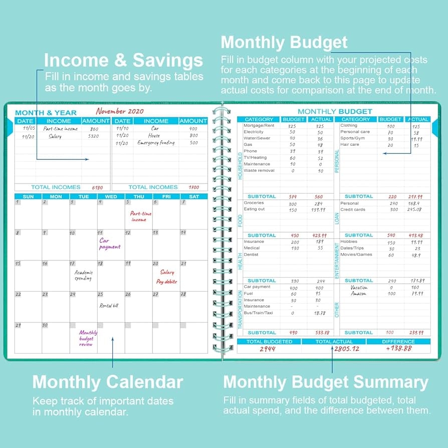 Budget Planner amp Monthly Bill Organiser With Pockets Expense 