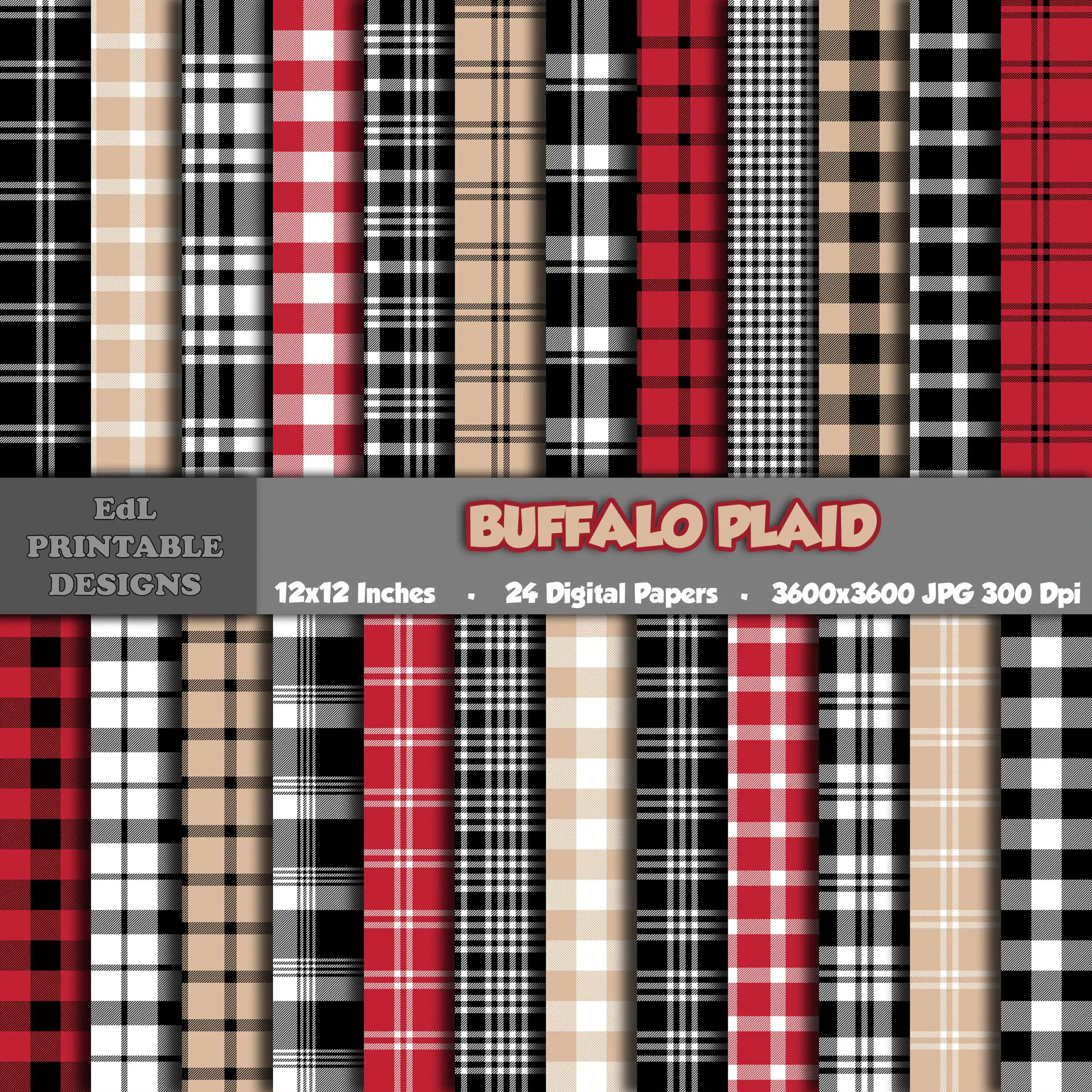 Buffalo Plaid Digitales Papier Tartan Scrapbook Hintergr nde 