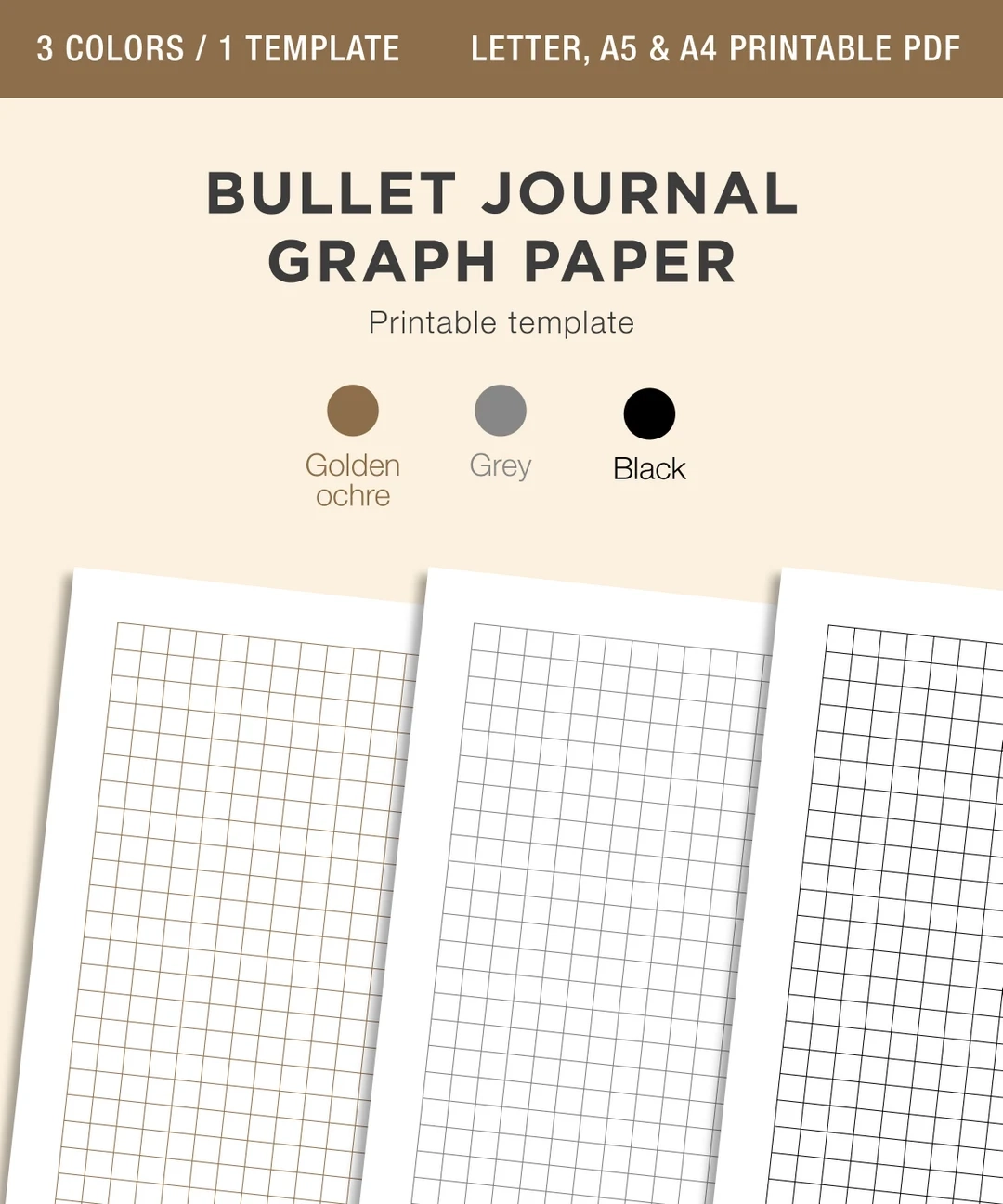 BULLET JOURNAL Graph Papier Druckbare Graph Papier Nummerierte 