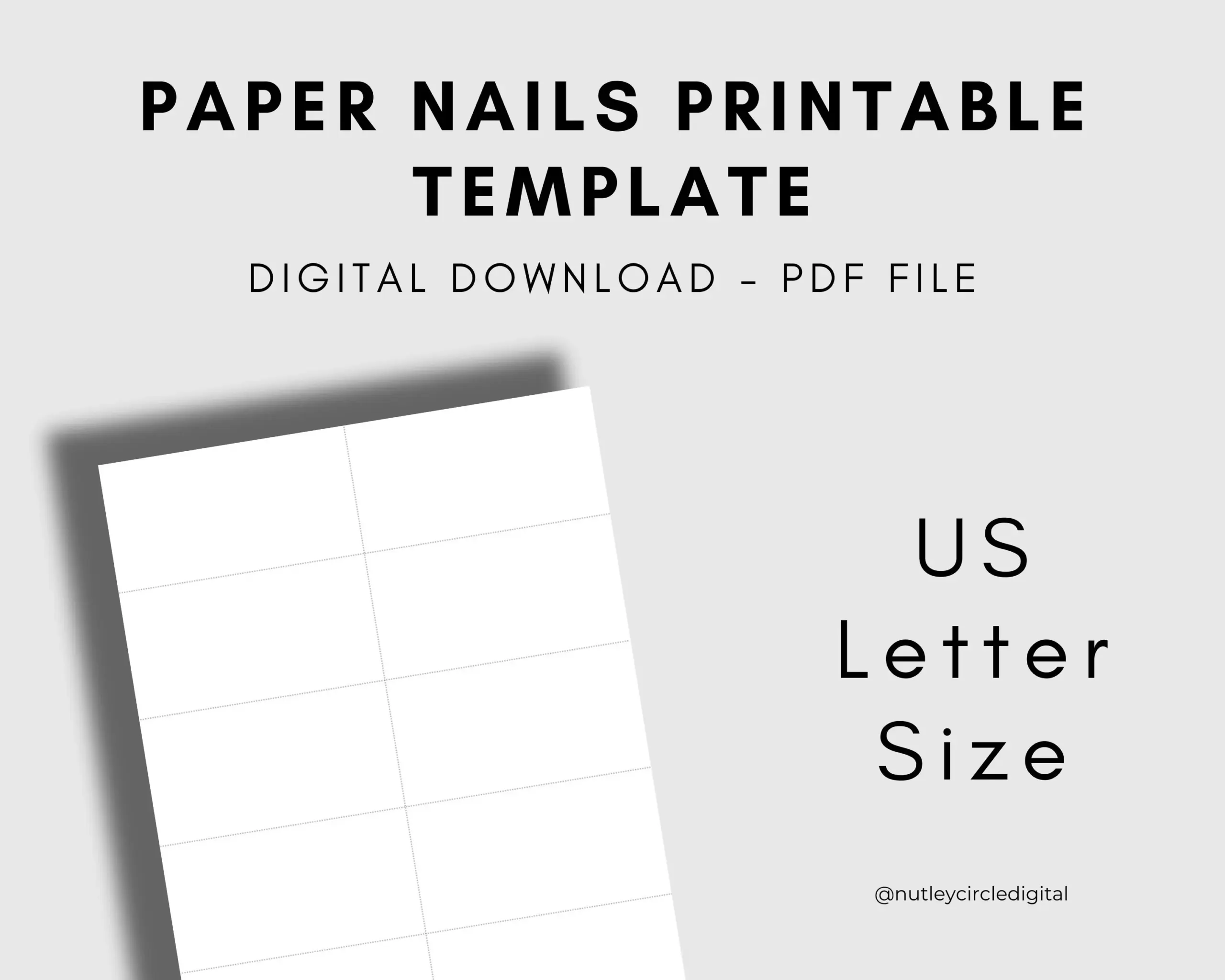Buy Paper Nails Template US Letter Size Printable DIGITAL 