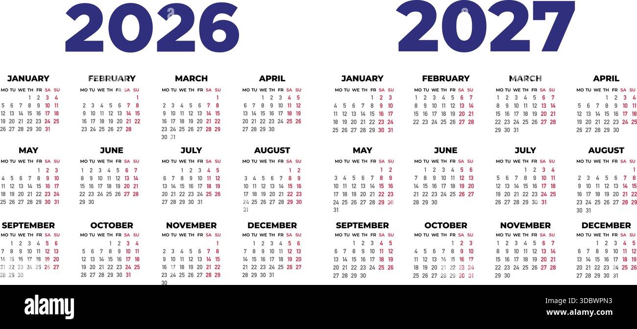 2026 2027 Calendar With Holidays Printable