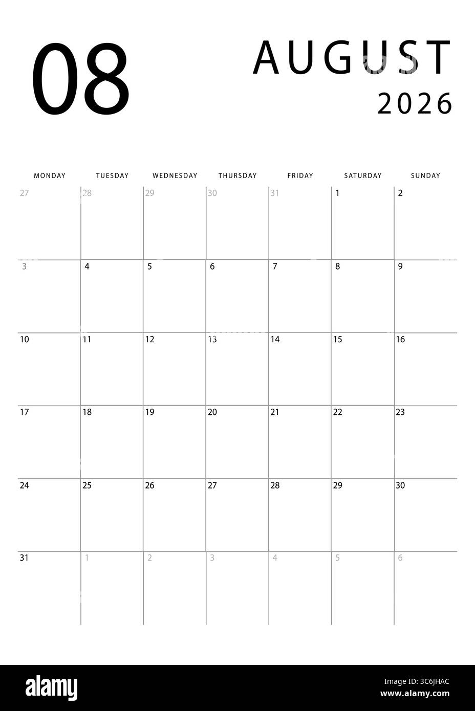 Calendar 2026 Black And White Stock Photos amp Images Alamy