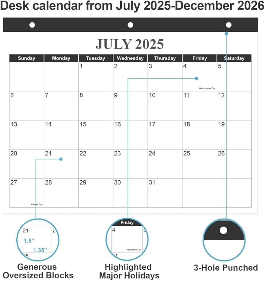 Calendar 2026 For 3 Ring Binder Wall Calendar From January 2026 