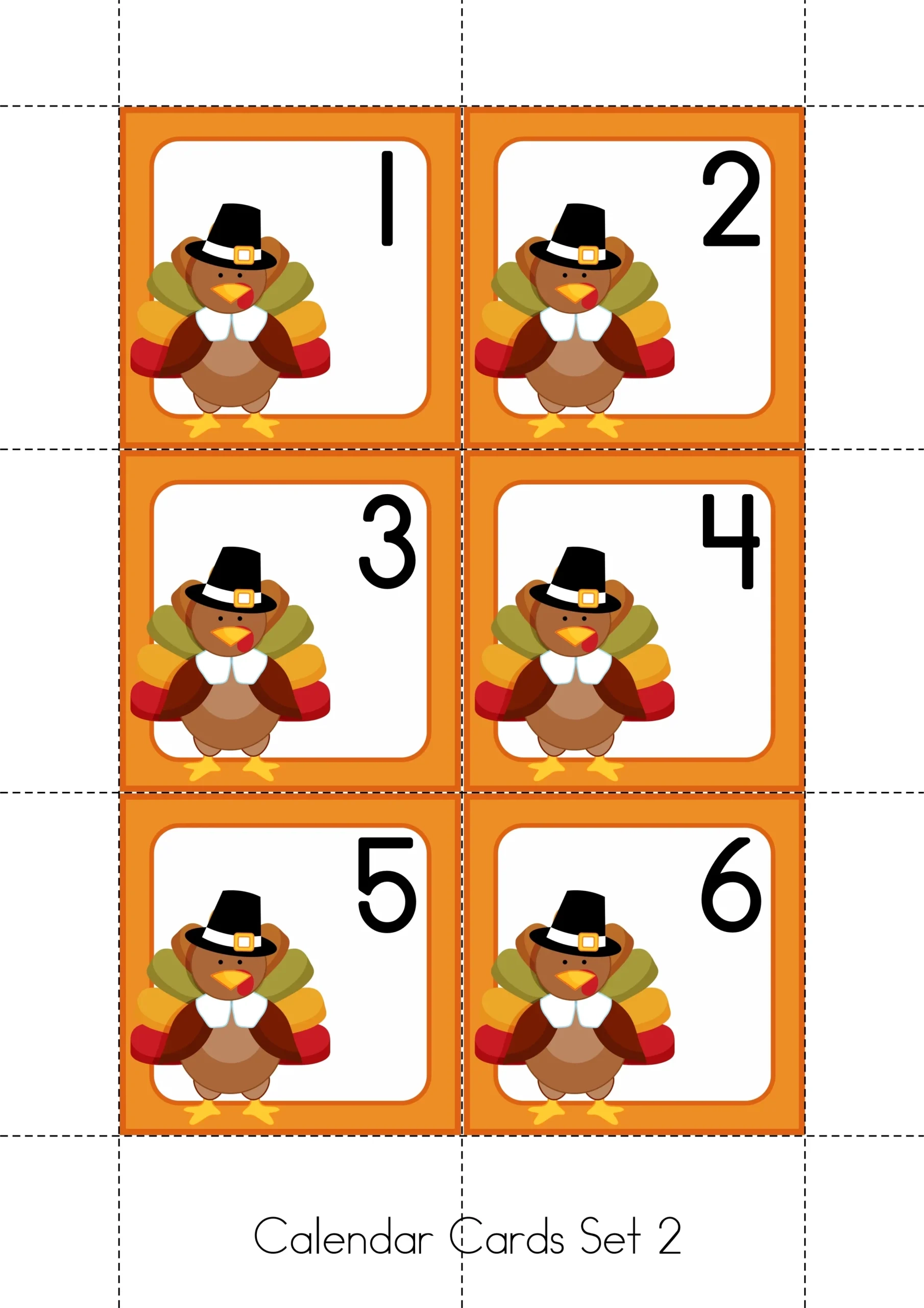 Calendar Cards For November