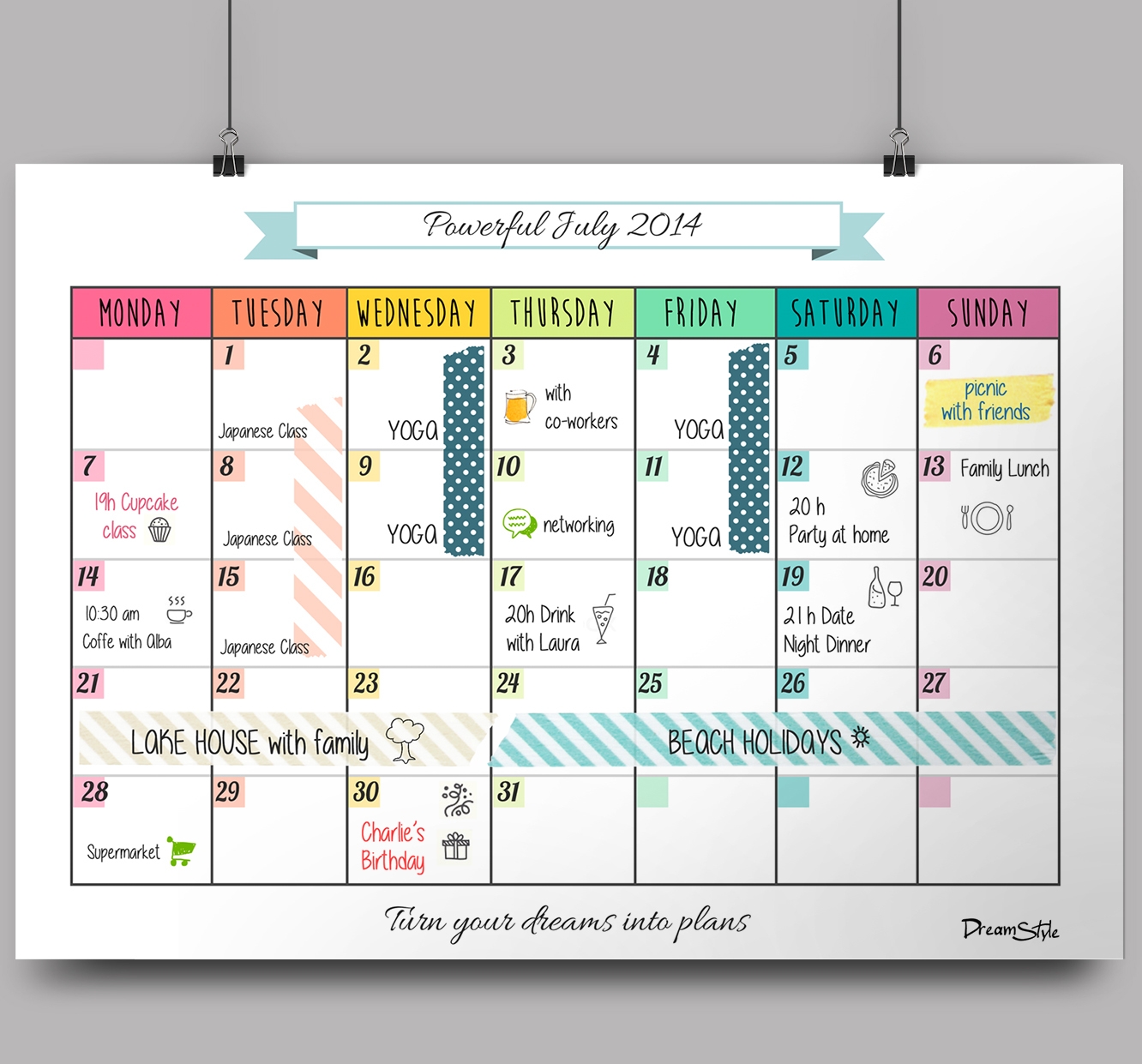 Calendar Monthly Planner Free Printable 3 Images Behance
