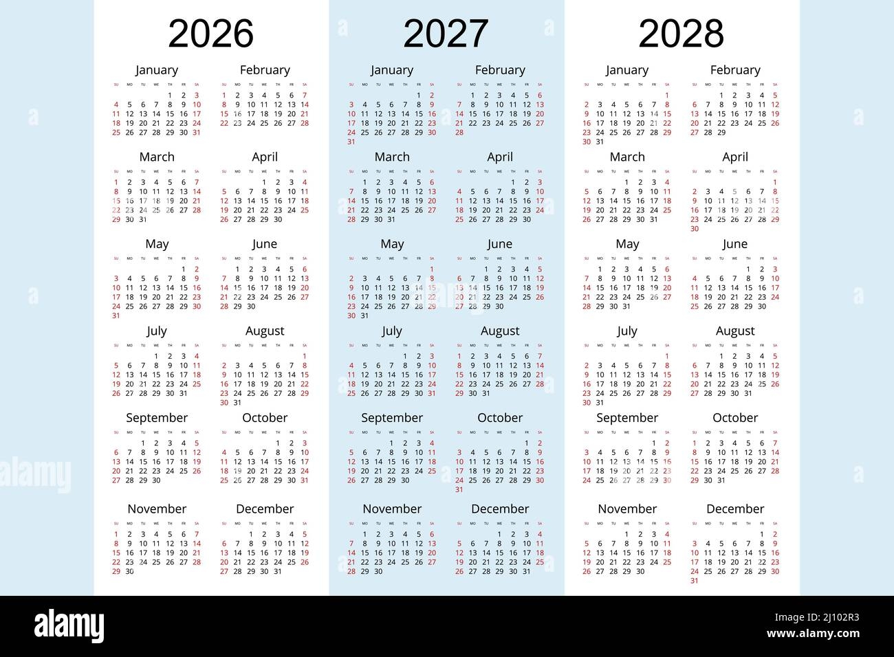 2026 Calendar 2027 Printable