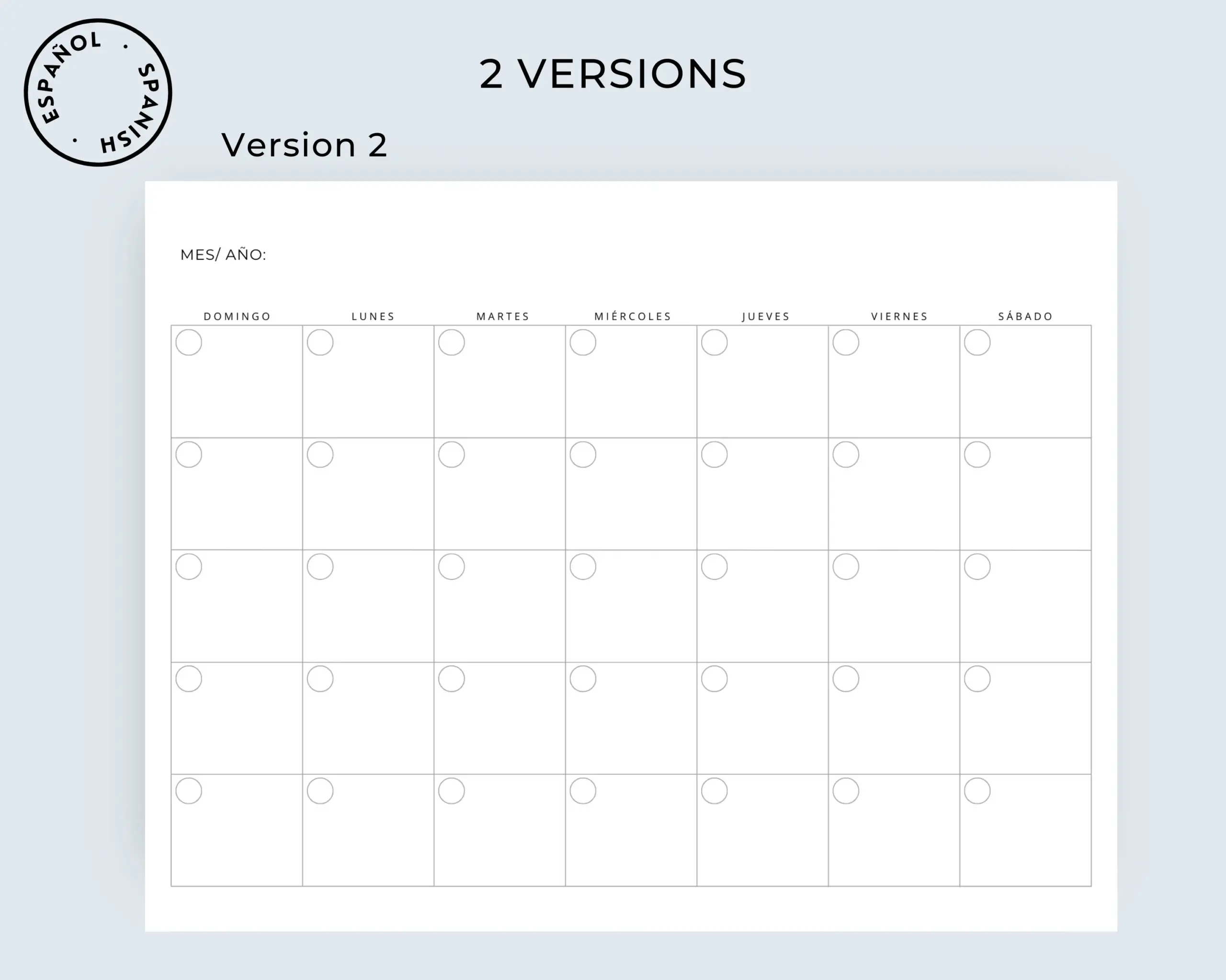 Calendario En Blanco Spanish Blank Calendar Calendario Mensual Sin 