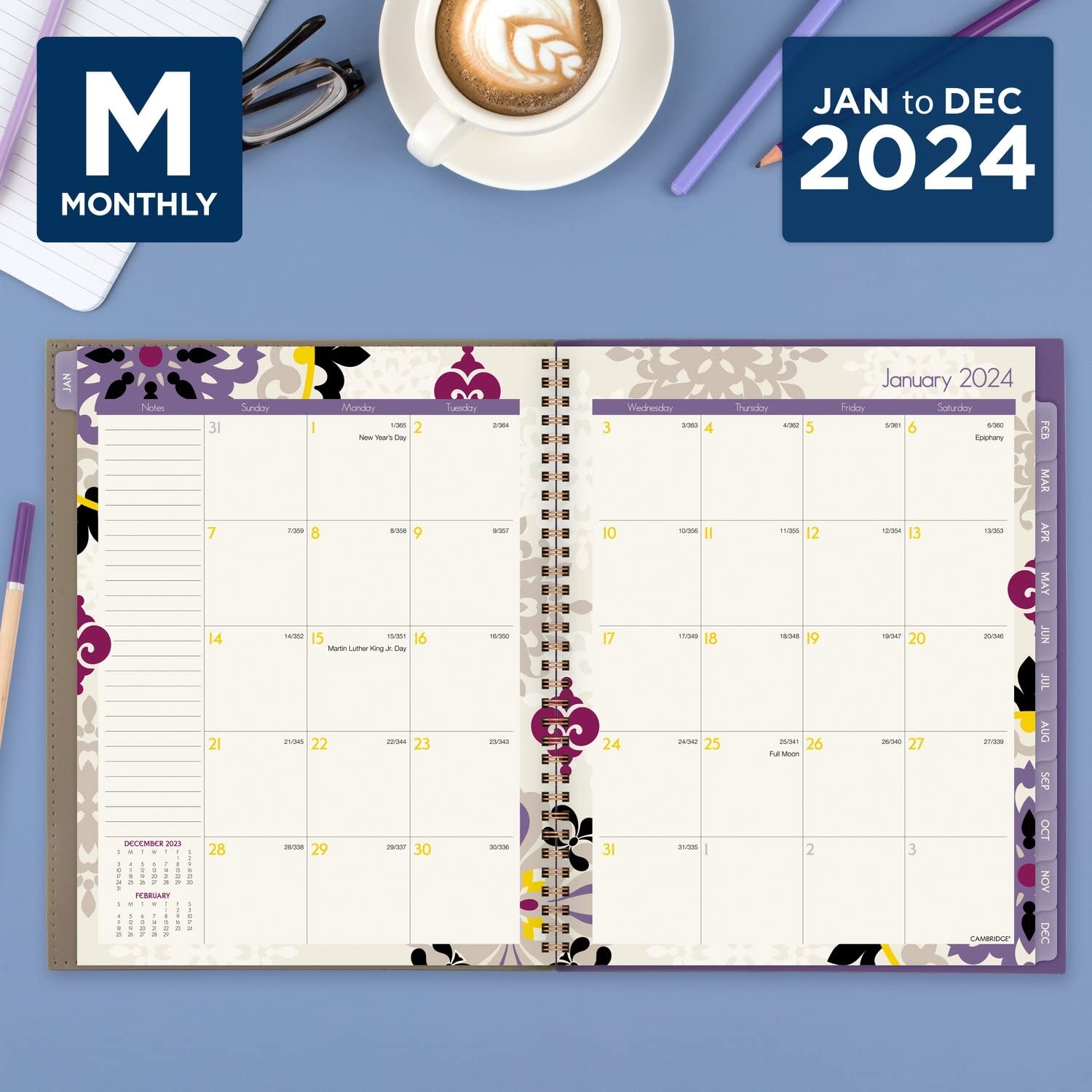 Cambridge 2024 Weekly amp Monthly Planner 8 1 2 X 11 Large 