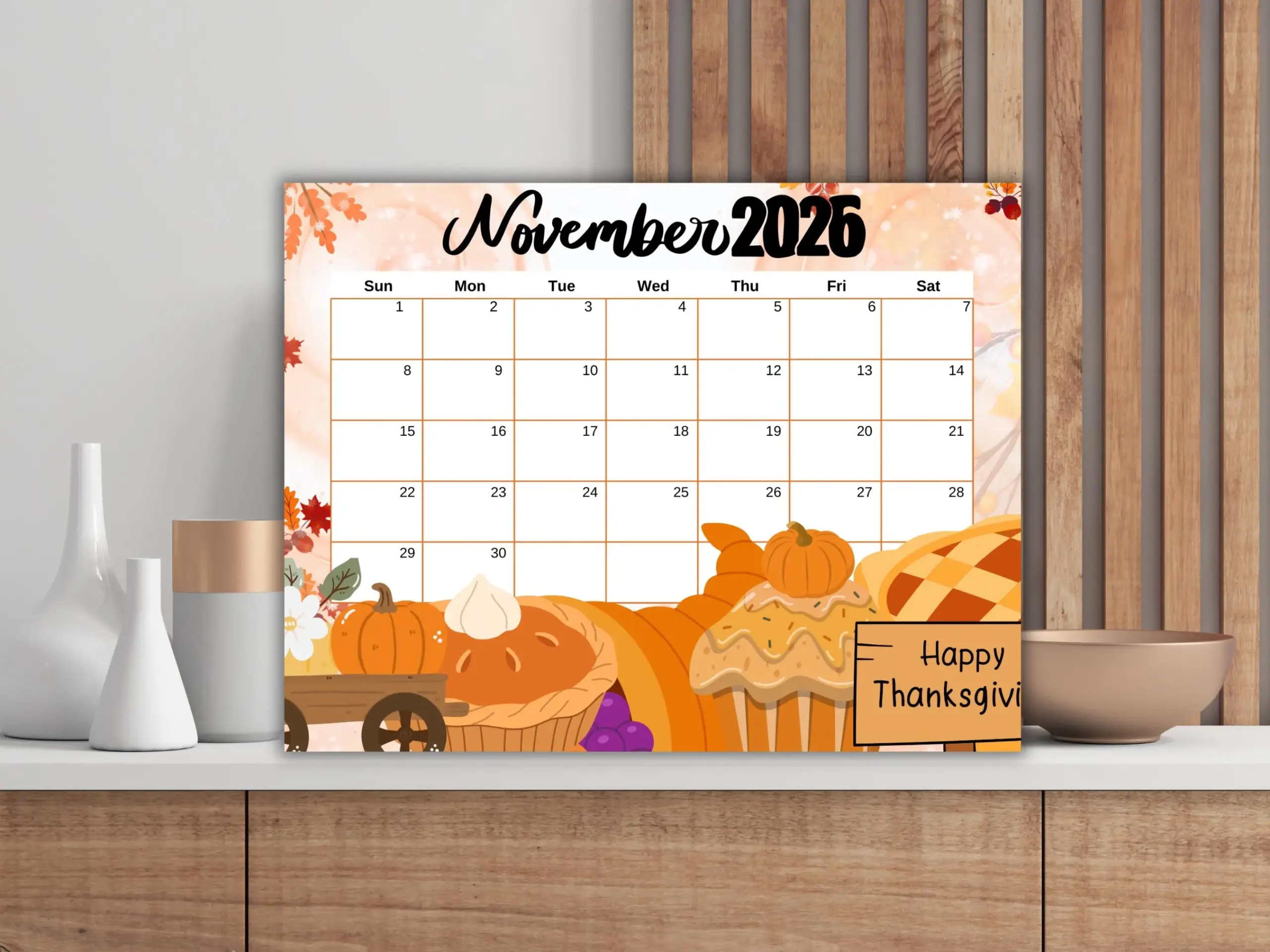 November 2026 Turkey Landscape Calendar Printable