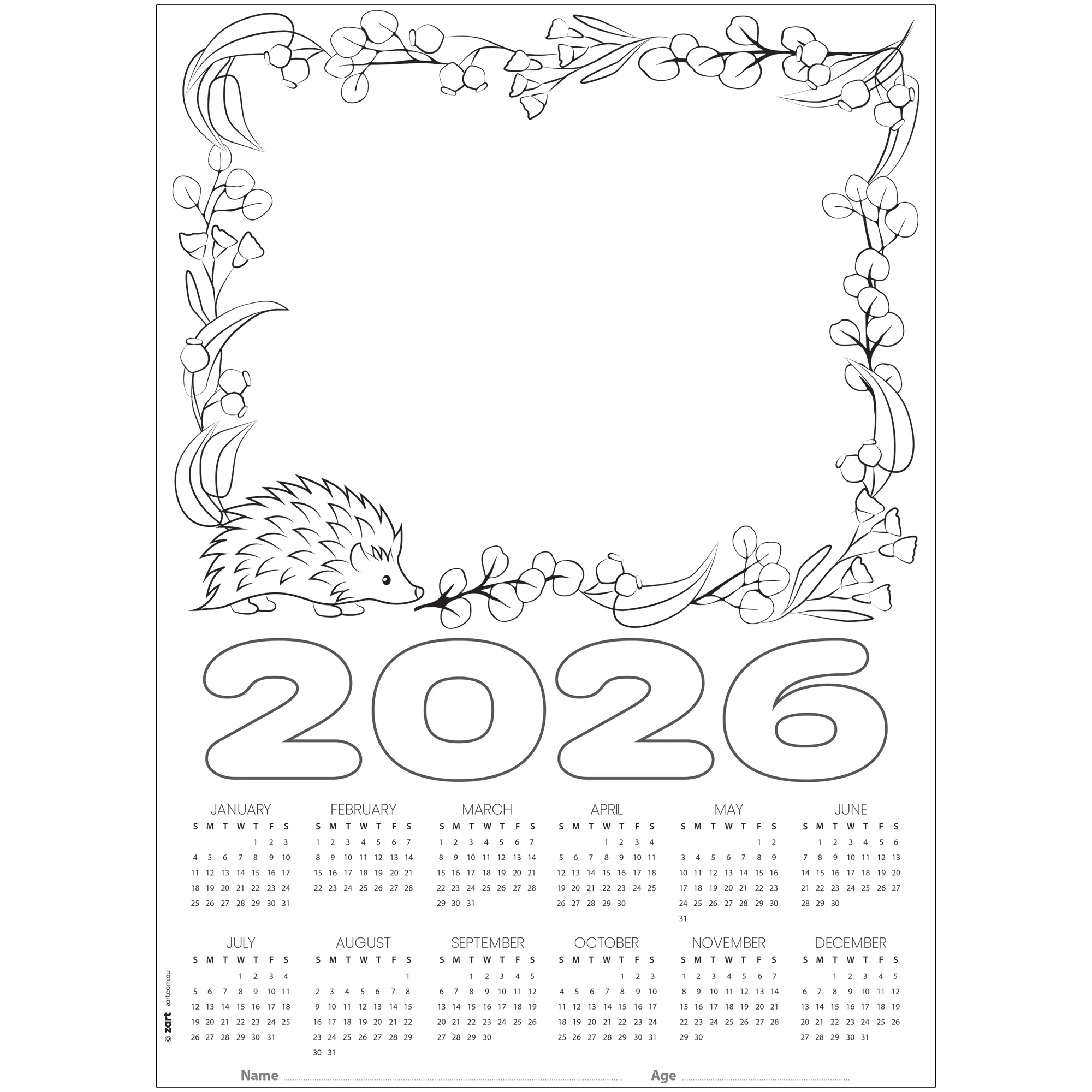 Cardboard Calendar 2026 Blanks A3 Pack Of 25 Zart