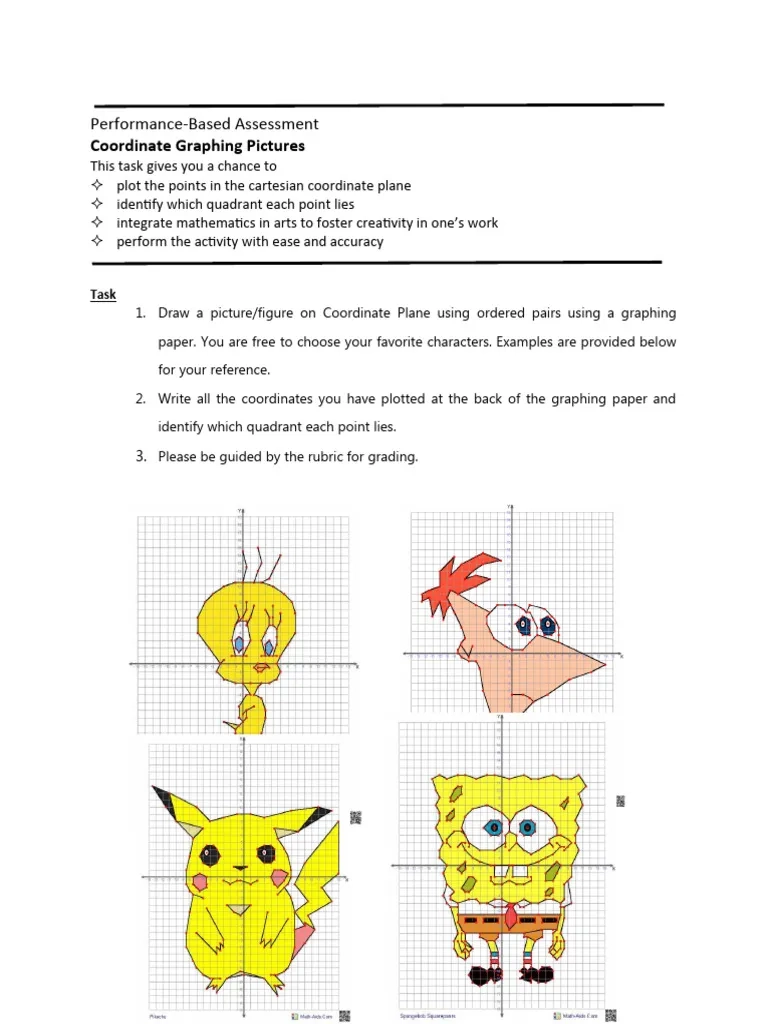 Cartoon Character Coordinate Drawing PDF