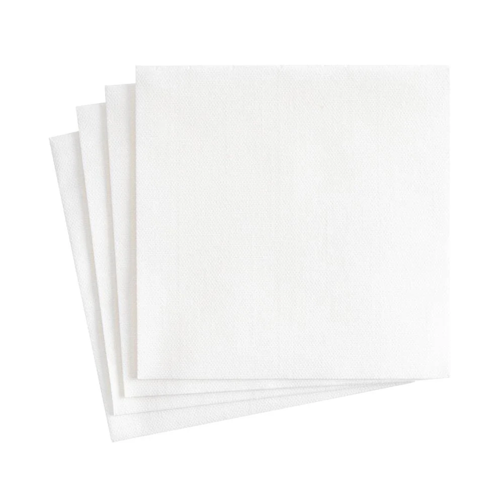 Caspari Paper Linen Solid Cocktail Napkins In White 15 Per 