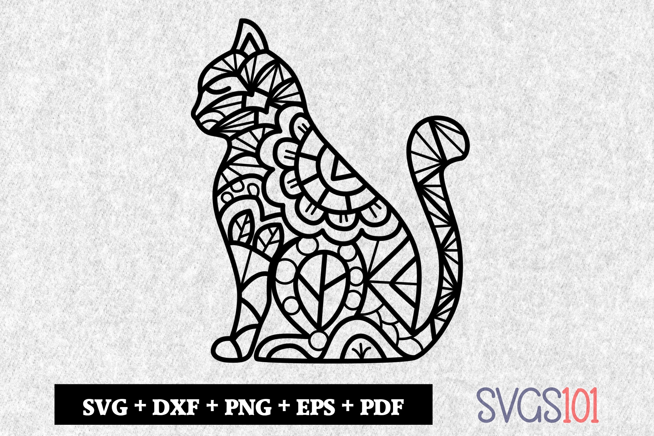 Cat Mandala Paper Cut Template Grafik Von Svgs101 Creative Fabrica